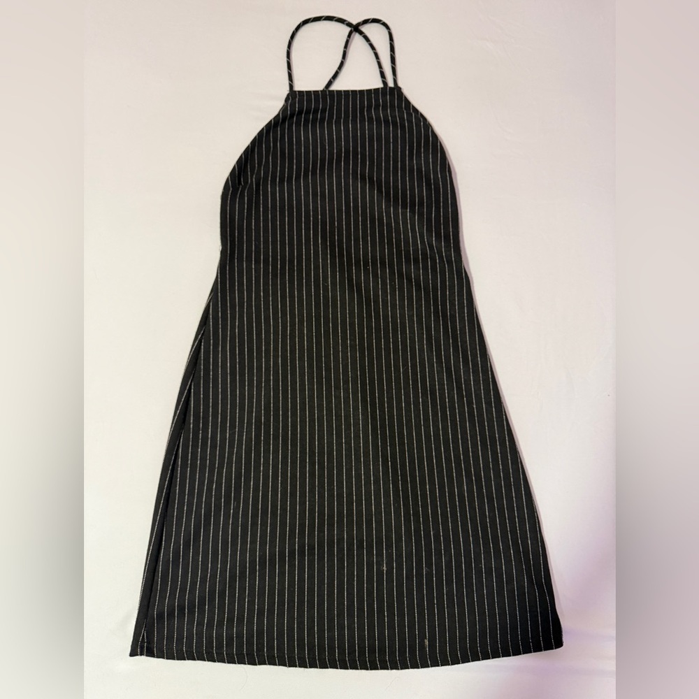 Black & White Stripped Backless Dress